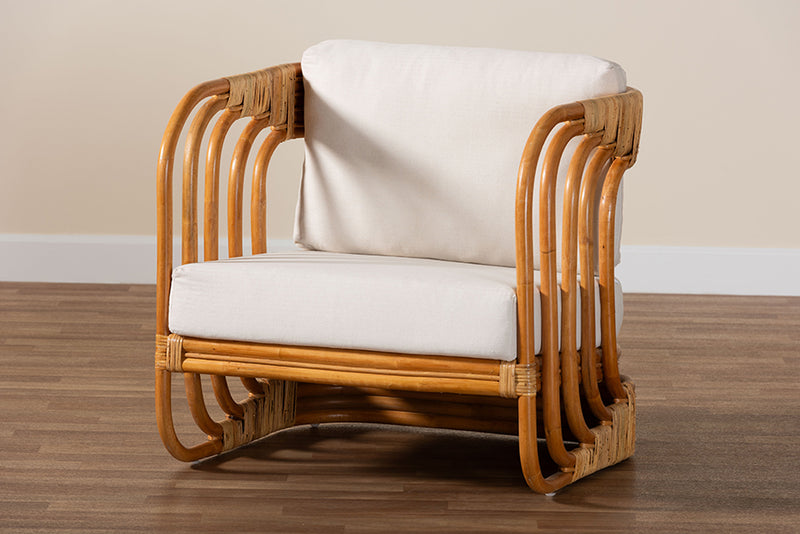 Connell Modern Bohemian Natural Rattan Arm Chair