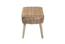 Vologne Natural Kubu Rattan and Gray Acacia Wood Accent Bench Baxton