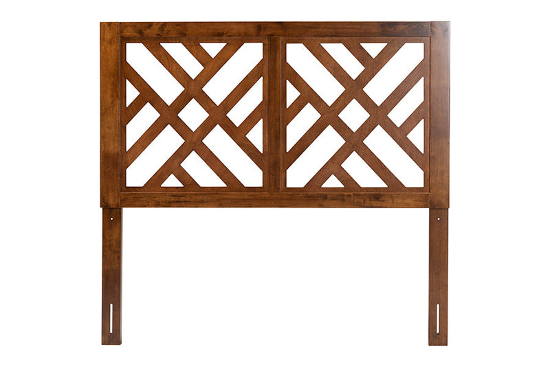Willow Modern Walnut Brown Queen Size Headboard Baxton