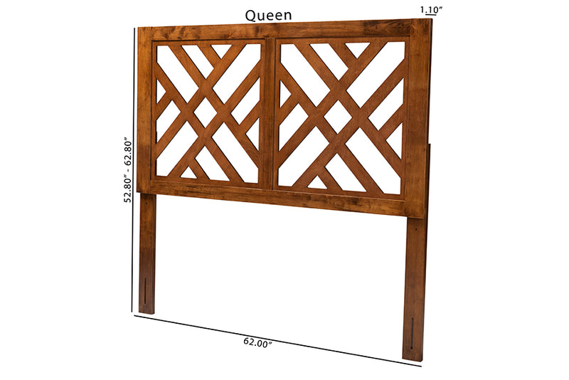 Willow Modern Walnut Brown Finished Wood Queen Size Headboard