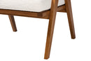 Raphael Japandi Cream Boucle Fabric and Walnut Brown Arm Chair Baxton