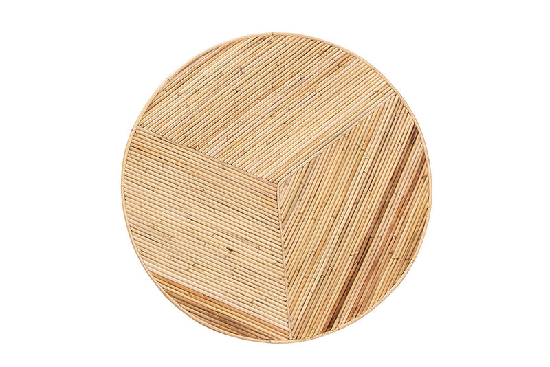 Saverio Natural Rattan and Mahogany Wood Coffee Table Baxton
