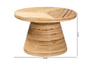 Saverio Natural Rattan and Mahogany Wood Coffee Table Baxton