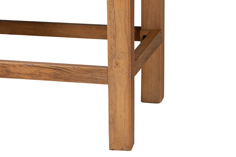 Carlin Bohemian Natural Rattan and Teak Wood Tall Cabinet Baxton