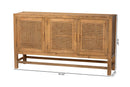 Carlin Bohemian Natural Rattan and Reclaimed Wood Cabinet Baxton