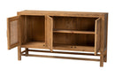 Carlin Bohemian Natural Rattan and Reclaimed Wood Cabinet Baxton