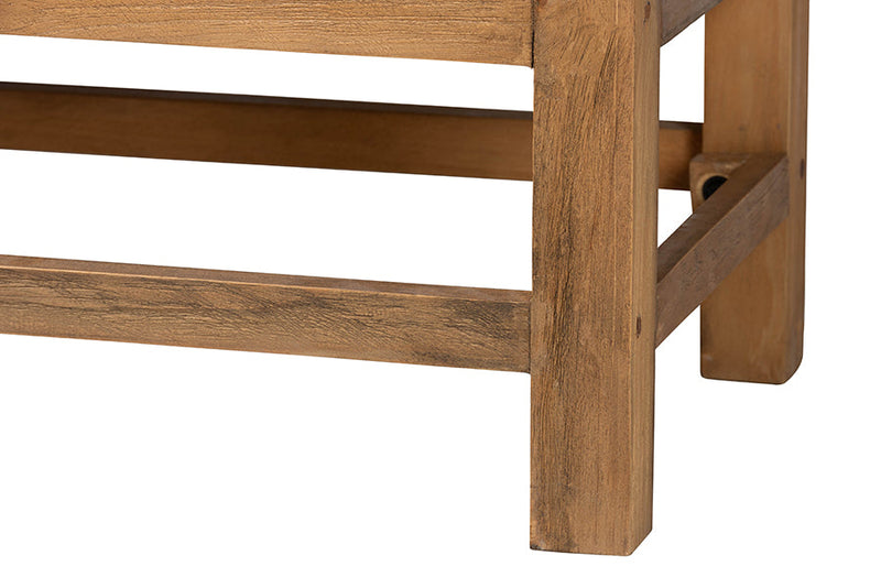 Carlin Bohemian Natural Rattan and Reclaimed Wood Cabinet Baxton