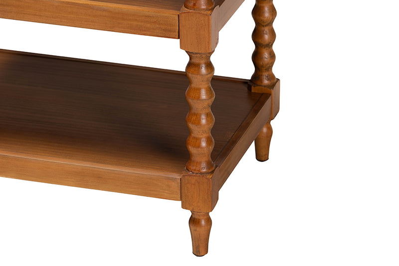 Valere Retro-Modern Walnut Brown Finished Wood End Table