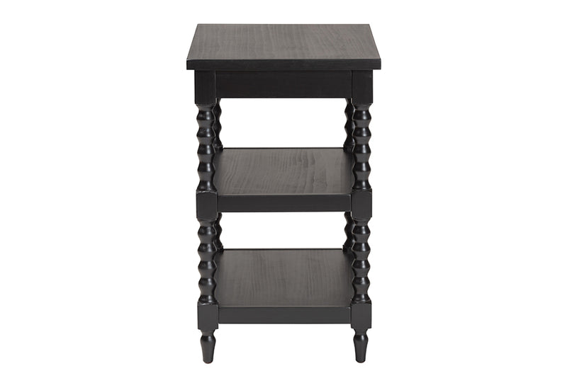 Valere Retro-Modern Black Wood End Table