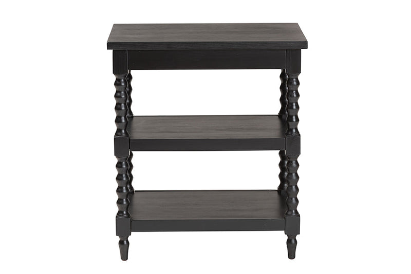 Valere Black Wood End Table Baxton