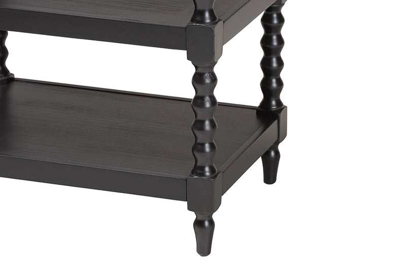 Valere Black Wood End Table Baxton