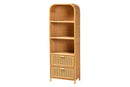 Kendall Light Honey Rattan 2-Drawer Bookcase Baxton