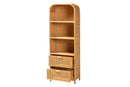 Kendall Light Honey Rattan 2-Drawer Bookcase Baxton