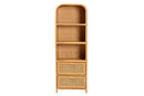 Kendall Light Honey Rattan 2-Drawer Bookcase Baxton