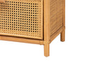Kendall Light Honey Rattan 2-Drawer Bookcase Baxton