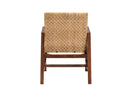 Mila Bohemian Light Honey Rattan and Acacia Wood Arm Chair Baxton