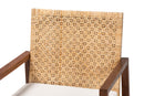 Mila Bohemian Light Honey Rattan and Acacia Wood Arm Chair Baxton