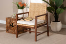 Mila Bohemian Light Honey Rattan and Acacia Wood Arm Chair Baxton