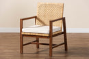 Mila Bohemian Light Honey Rattan and Acacia Wood Arm Chair Baxton