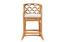 Efren Light Honey and Dark Brown Rattan Bar Stool Baxton