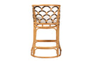 Efren Light Honey and Dark Brown Rattan Bar Stool Baxton