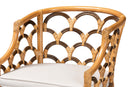 Efren Light Honey and Dark Brown Rattan Bar Stool Baxton