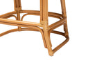 Efren Light Honey and Dark Brown Rattan Bar Stool Baxton