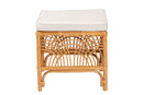 Daley Natural Brown Rattan Footstool Baxton