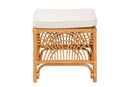 Daley Natural Brown Rattan Footstool Baxton