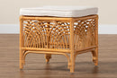 Daley Natural Brown Rattan Footstool Baxton