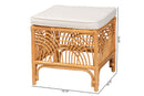Daley Natural Brown Rattan Footstool Baxton