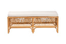Daley Natural Brown Rattan Bench Baxton