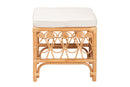 Valina Natural Brown Rattan Footstool Baxton