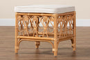 Valina Natural Brown Rattan Footstool Baxton