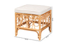 Valina Natural Brown Rattan Footstool Baxton