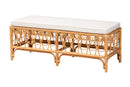 Valina Natural Brown Rattan Bench Baxton