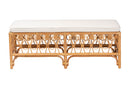 Valina Natural Brown Rattan Bench Baxton