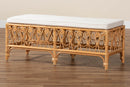 Valina Natural Brown Rattan Bench Baxton