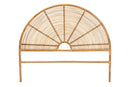 Ceri Honey Rattan Queen Size Standalone Headboard Baxton