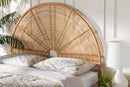 Ceri Honey Rattan Queen Size Standalone Headboard Baxton