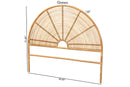 Ceri Honey Rattan Queen Size Standalone Headboard Baxton