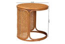 Julia Bohemian Honey Rattan Large End Table Baxton
