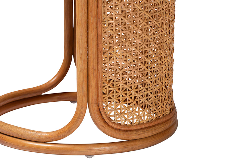 Julia Bohemian Honey Rattan End Table