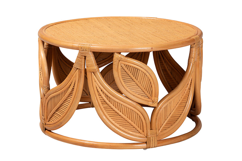 Anila Modern Bohemian Natural Rattan Coffee Table