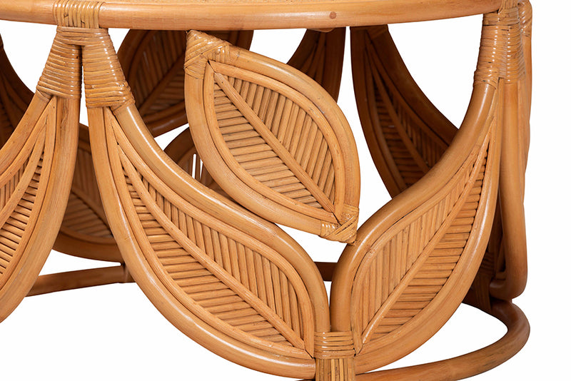 Anila Modern Bohemian Natural Rattan Coffee Table