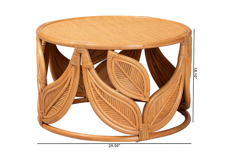 Anila Modern Bohemian Natural Rattan Coffee Table