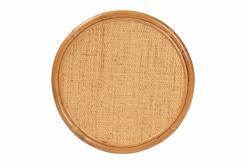 Ornella Natural Brown Rattan End Table Baxton