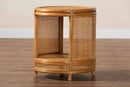 Ornella Natural Brown Rattan End Table Baxton