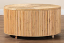 Jenibelle Bohemian Light Honey Rattan Coffee Table Baxton
