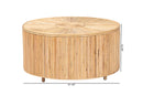 Jenibelle Bohemian Light Honey Rattan Coffee Table Baxton